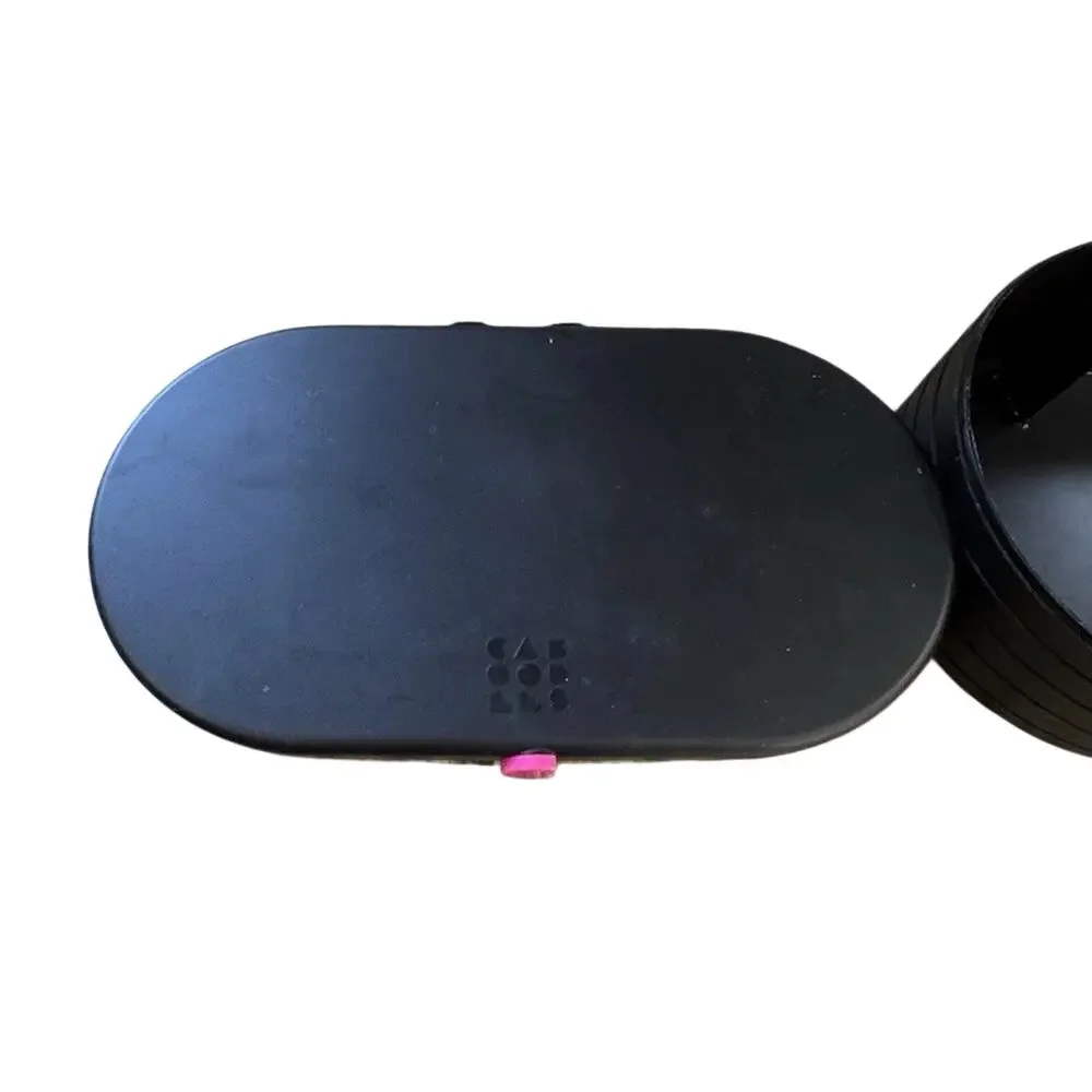 Vintage Caboodles Hot Pink Black Gray Cosmetic Case Makeup Storage Mirror